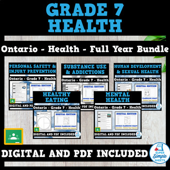 Preview of Ontario Grade 7 Health - Full Year Bundle