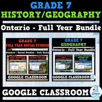 Preview of Ontario - Grade 7 - History & Geography - FULL YEAR BUNDLE - GOOGLE CLASSROOM