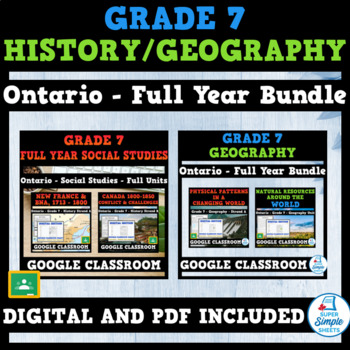 Preview of Ontario - Grade 7 - History & Geography - FULL YEAR BUNDLE - GOOGLE + PDF