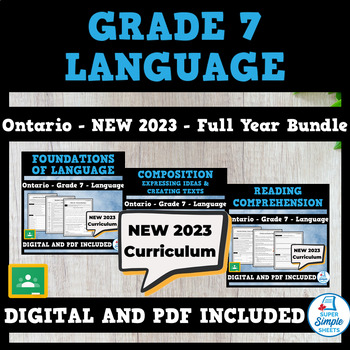 Preview of Ontario Grade 7 Language - FULL YEAR BUNDLE - NEW 2023 Curriculum
