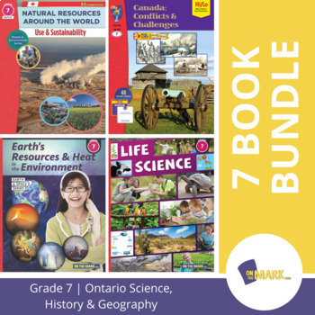 Preview of Ontario Grade 7 Science, History & Geography Curriculum 7 Book Savings Bundle!