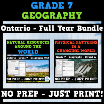 Preview of Ontario - Grade 7 - Social Studies - Geography - FULL YEAR BUNDLE