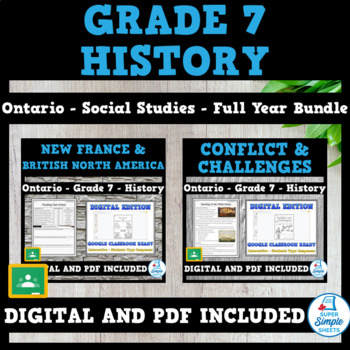 Preview of UPDATED! Ontario - Grade 7 - Social Studies - History - FULL YEAR BUNDLE