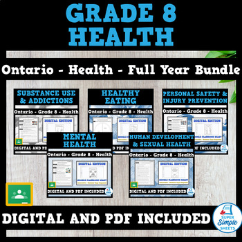 Preview of Ontario Grade 8 Health - Full Year Bundle
