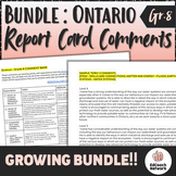 Ontario Grade 8 ALL Report Card Comments GROWING BUNDLE