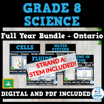 Preview of Ontario - Grade 8 - Science STEM - FULL YEAR BUNDLE - NEW 2022 Curriculum
