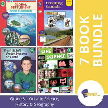 Preview of Ontario Grade 8 Science, History & Geography Curriculum 7 Book Savings Bundle!