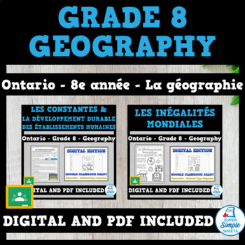 Preview of Ontario - Grade 8 - Social Studies - Geography - FULL YEAR BUNDLE - FRENCH