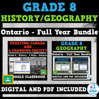 Preview of Ontario - Grade 8 - Social Studies - History & Geography - FULL YEAR BUNDLE