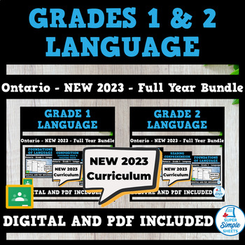 Preview of Ontario Grades 1 & 2 Language - FULL YEAR BUNDLE - NEW 2023 Curriculum