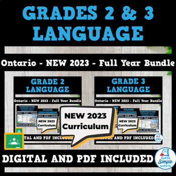Preview of Ontario Grades 2 & 3 Language - FULL YEAR BUNDLE - NEW 2023 Curriculum