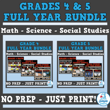 Preview of Ontario Grades 4 & 5 Full Year Bundle - Math - Science - Social Studies