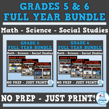 Preview of Ontario Grades 5 & 6 Full Year Bundle - Math - Science - Social Studies