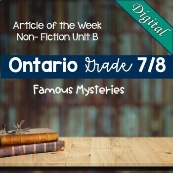 Preview of Ontario Grades 6, 7, 8 Non-Fiction Reading Articles (Mysteries)