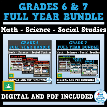 Preview of Ontario Grades 6 & 7 Full Year Bundle - Math - Science - Social Studies