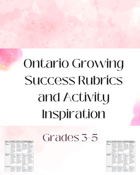 Preview of Ontario Growing Success Rubrics and Activity Inspiration