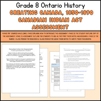 Preview of Ontario History Creating Canada, 1850-1890 Canadian Indian Act Assessment