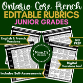 Ontario Core French Rubrics & Self-Assessments | Junior | 
