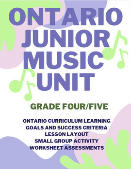 Preview of Ontario Junior Music Unit - Listening, Writing and Apply Lesson, Activity, Works