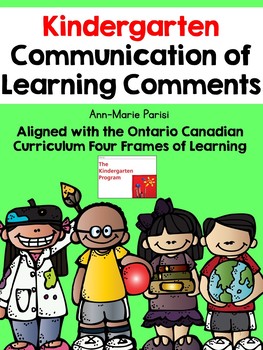 Preview of Ontario Kindergarten Communication of Learning Pack/Report Card Comments