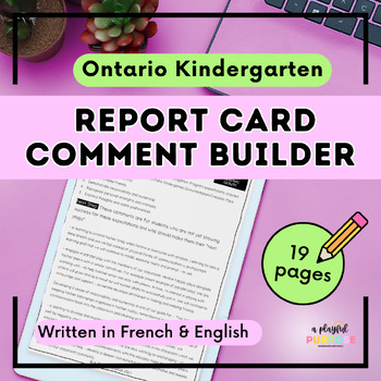 Preview of Ontario Kindergarten Communication of Learning Report Card Comments