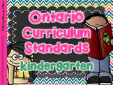 Ontario Kindergarten Standards I Can Posters & Checklist 2016
