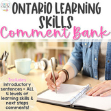 Ontario LEARNING SKILLS Report Card Comment Bank ALL GRADES