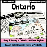 Ontario Landform Regions Activity | Living and Working in 