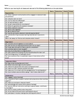 Preview of Ontario Learning Skills Self-Assessment Checklist for Middle Schoolers