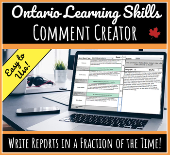 Preview of Ontario Learning Skills Report Comment Creator 23-24 School Year Access