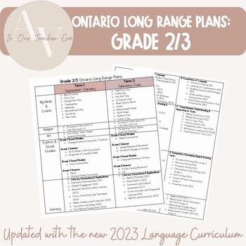 Preview of Ontario Long Range Plans- Gr. 2/3 Split (UPDATED with 2023 Language Curriculum)
