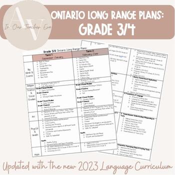 Preview of Ontario Long Range Plans- Gr.3/4 Split (UPDATED with 2023 Language Curriculum)