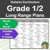 Ontario Long Range Plans Split Grade 1/2 - EDITABLE - Mont