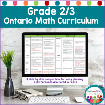 Preview of Ontario Math Curriculum Grade 2/3 Comparison