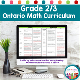 Ontario Math Curriculum Grade 2/3 Comparison