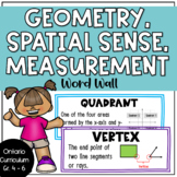 Ontario Math Geometry, Spatial Sense, and Measurement Word Wall