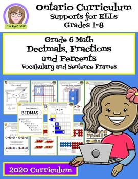 Preview of Ontario Math:  Grade 6 Fractions, Decimals and Percents