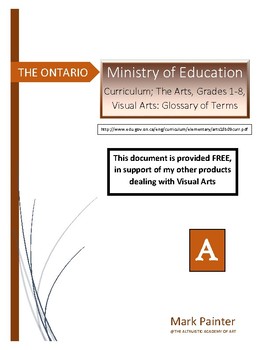 Preview of Ontario Ministry of Education: Curriculum Gr.1-8, Visual Arts, Glossary of Terms