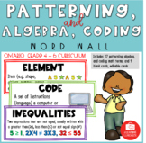 Ontario Math Patterning, Algebra, and Coding Word Wall Car