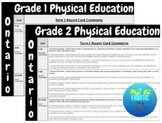 Ontario Physical Education Report Comments Grades 1 & 2 Bundle