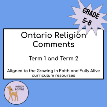 Preview of Ontario Religion Comments (Grades 5-8)