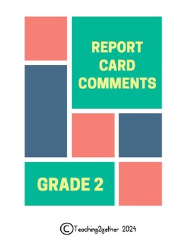 Preview of Ontario Report Card Comments - Grade 2 (2024)