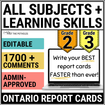 Preview of Ontario Report Card Comments | All Subjects & Learning Skills | Grade 2 Grade 3