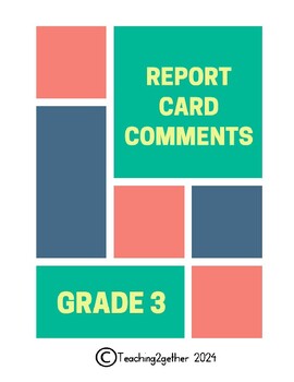 Preview of Ontario Report Card Comments - Grade 3 (2024)