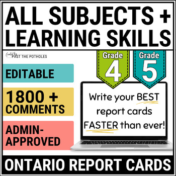 Preview of Ontario Report Card Comments | All Subjects & Learning Skills | Grade 4 Grade 5