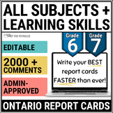 Ontario Report Card Comments | All Subjects & Learning Ski