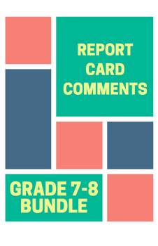 Preview of Ontario Report Card Comments - Grade 7 & 8 (2024)