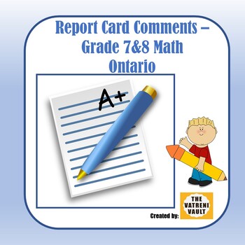 Preview of Ontario Report Card Comments - Grade 7&8 Math