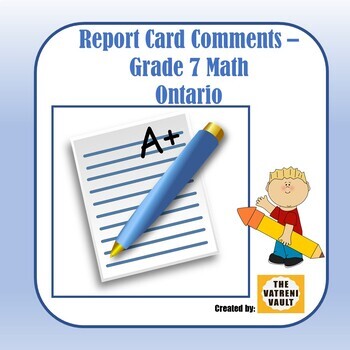 Preview of Ontario Report Card Comments - Math Grade 7