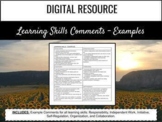 Ontario Report Card Learning Skills Comments - Examples (E